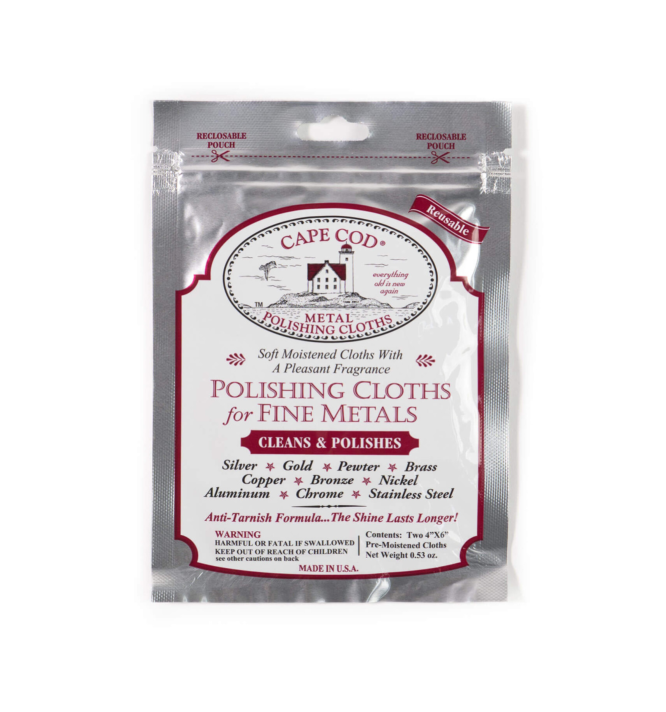 CapeCod Polishing Cloths for Fine Metals – Pack of 2 –