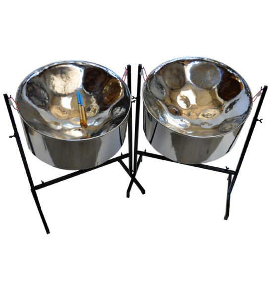 Large full Set Of Steel Pan Drums including stands and sticks